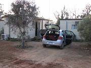  The Yaris next to our cabin in Quorn